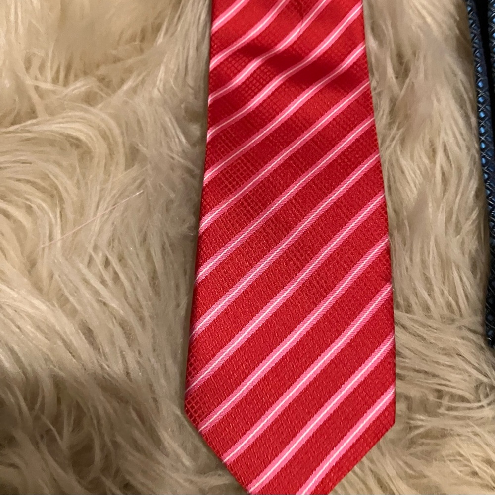Kailong 100% Silk Red Striped Neck Tie Repp Tie